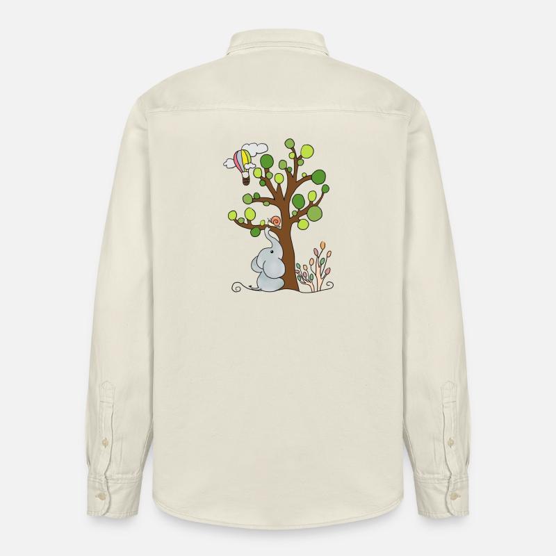 Elefant unterm Baum - Relaxed Fit Unisex Organic Hemd von Stanley/Stella - Natur