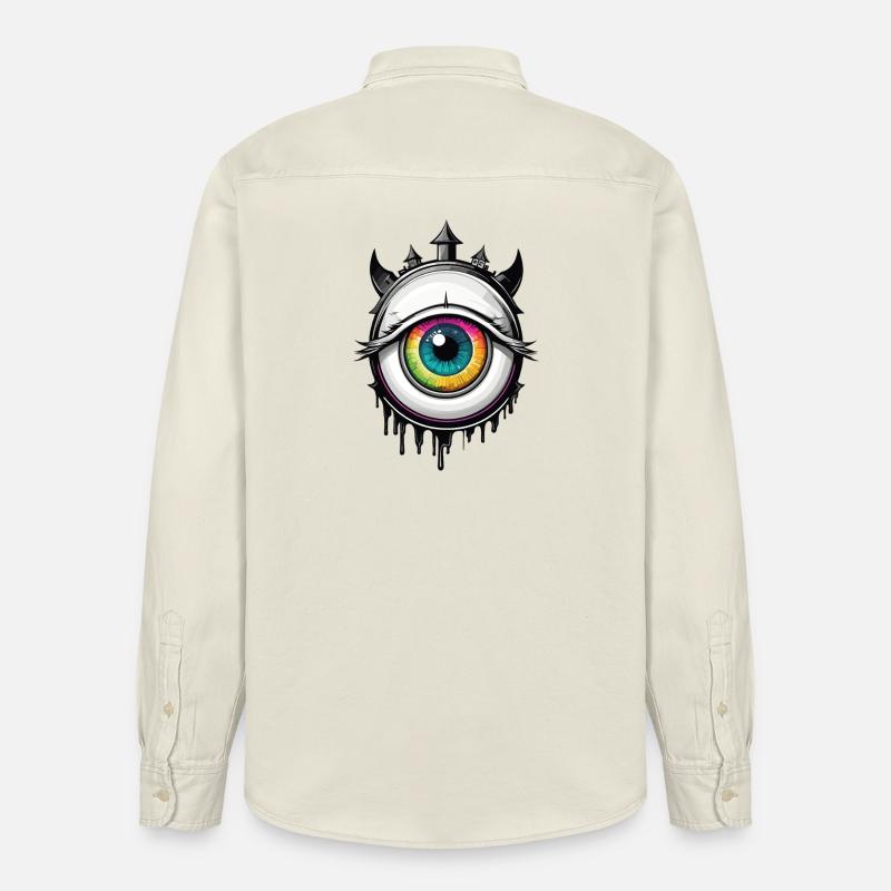 Oeil avec cornes - Chemise unisexe coupe décontractée bio Stanley/Stella - écru doux