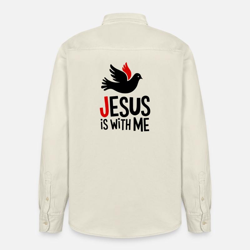 Jesus is with me - Relaxed Fit Unisex Organic Hemd von Stanley/Stella - Natur