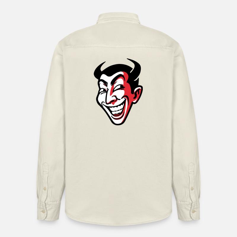 Conception expressive de visage comique souriant - Chemise unisexe coupe décontractée bio Stanley/Stella - écru doux