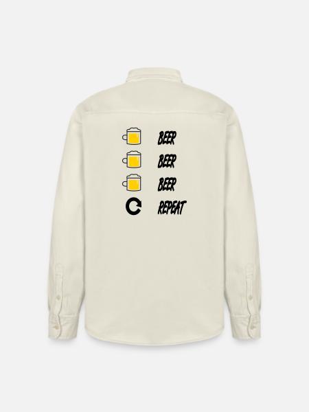 beer beer beer repeat - Relaxed Fit Unisex Organic Shirt by Stanley/Stella - soft Ecru