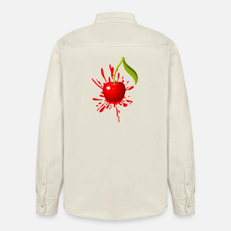 Kirsche Farbexplosion - Relaxed Fit Unisex Organic Hemd von Stanley/Stella - Natur