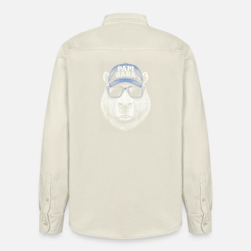 Papi Bara Bär mit Sonnenbrille - Relaxed Fit Unisex Organic Hemd von Stanley/Stella - Natur