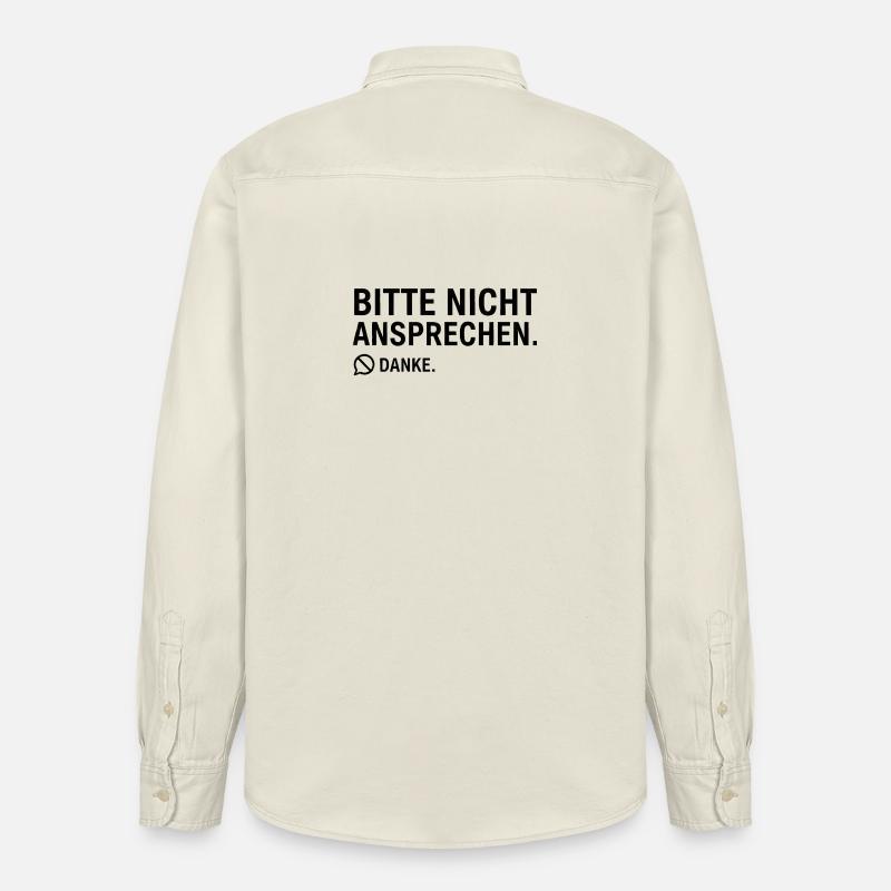 Bitte nicht ansprechen. Danke. | Introvertiert - Relaxed Fit Unisex Organic Hemd von Stanley/Stella - Natur