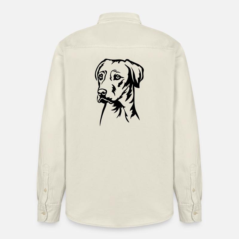 Rhodesian Ridgeback Kopf - Relaxed Fit Unisex Organic Hemd von Stanley/Stella - Natur