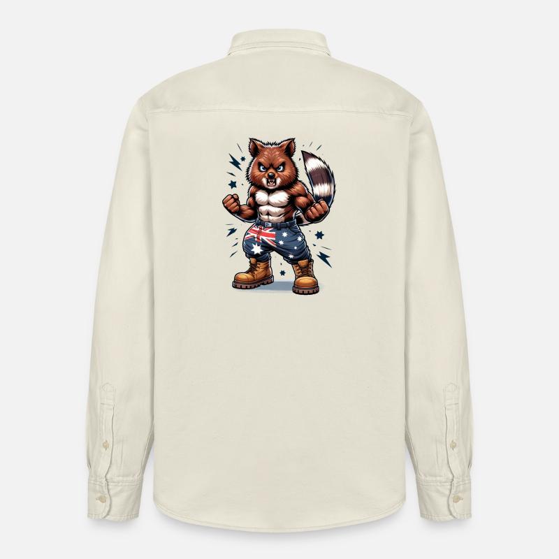 Design de chasseur australien Quokka - Chemise unisexe coupe décontractée bio Stanley/Stella - écru doux