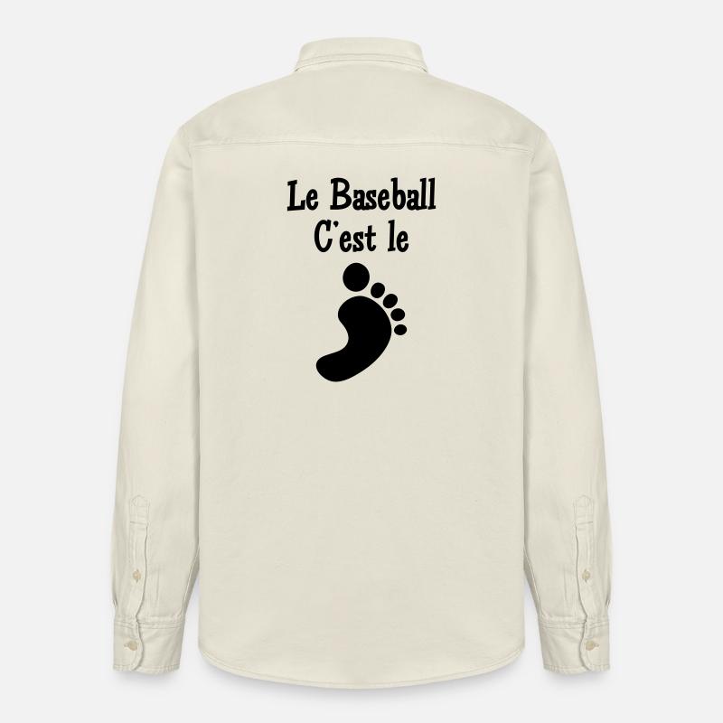 Le Baseball c’est le Pied - Chemise unisexe coupe décontractée bio Stanley/Stella - écru doux