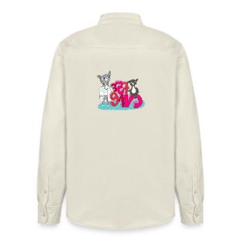 Doktor Lama und die Zahlen - Relaxed Fit Unisex Organic Hemd von Stanley/Stella - Natur - Hinten - AI Model Male 178 light (178cm)
