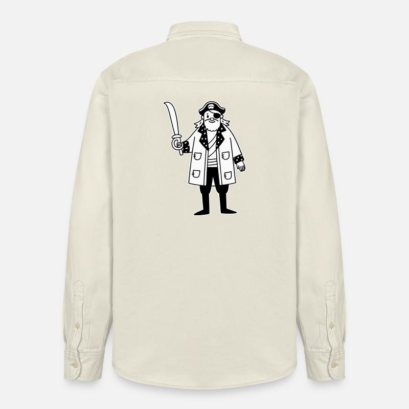 Pirat - Relaxed Fit Unisex Organic Hemd von Stanley/Stella - Natur