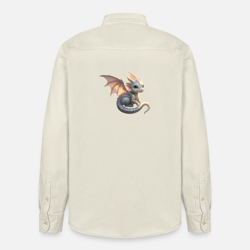 Petit Dragon mignon - Chemise unisexe coupe décontractée bio Stanley/Stella - écru doux