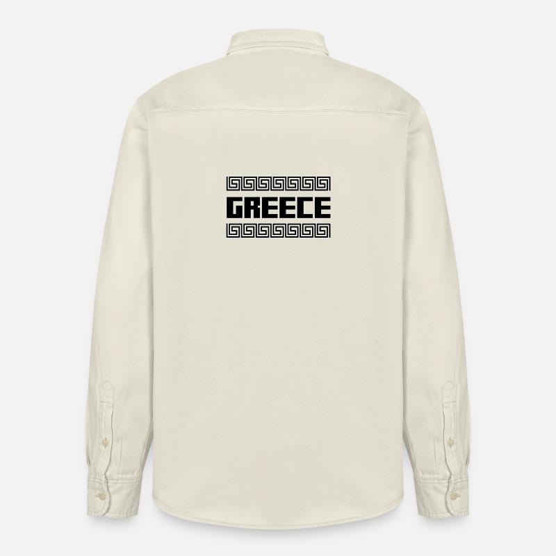 Grèce Pays Îles Hellas Symbole Cadeau - Chemise unisexe coupe décontractée bio Stanley/Stella - écru doux