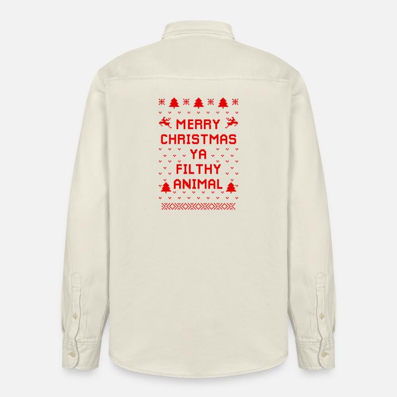 Humorvoller Weihnachts-Tierpullover - Relaxed Fit Unisex Organic Hemd von Stanley/Stella - Natur