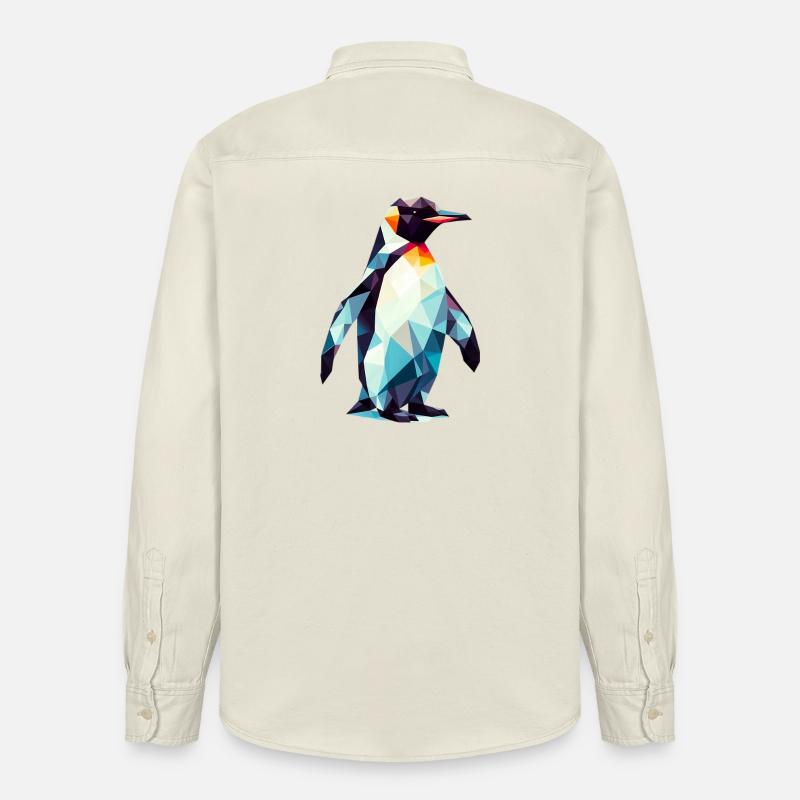 Polygonaler Pinguin - Relaxed Fit Unisex Organic Hemd von Stanley/Stella - Natur