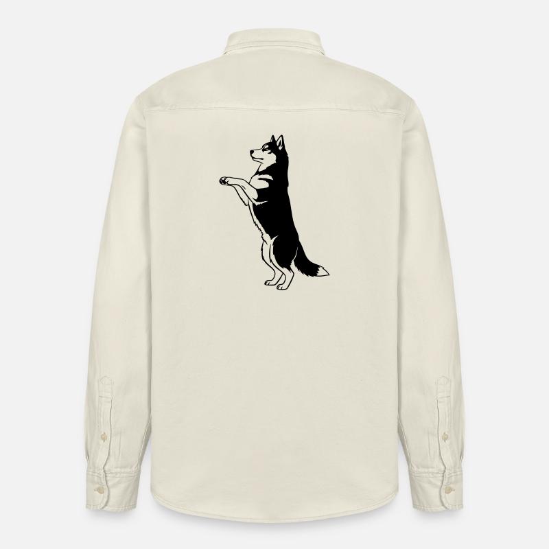 Stehender Hund Silhouette Vector - Relaxed Fit Unisex Organic Hemd von Stanley/Stella - Natur