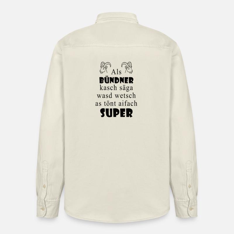 Graubünden dialect Super expression - Relaxed Fit Unisex Organic Shirt by Stanley/Stella - soft Ecru