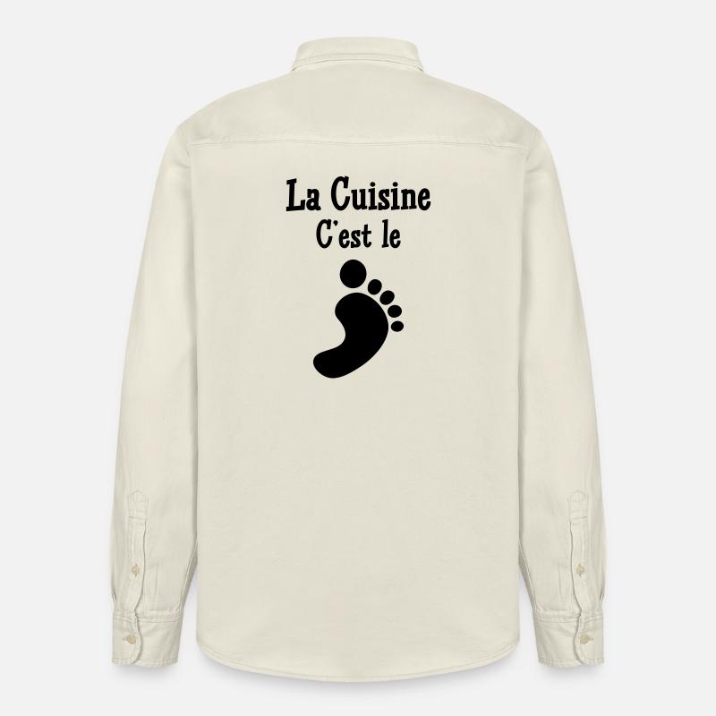 La cuisine c’est le pied - Chemise unisexe coupe décontractée bio Stanley/Stella - écru doux