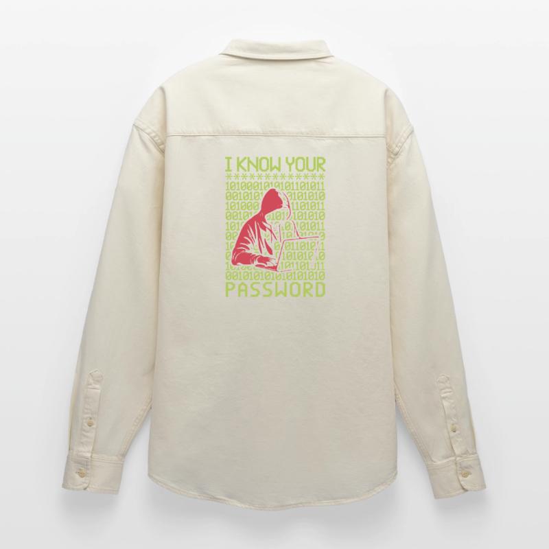 Hacker hackt Programmierer Linux Passwort Hacker Relaxed Fit Unisex Organic Hemd von Stanley/Stella