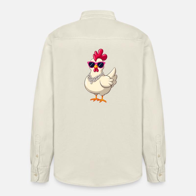 Poulet - Chemise unisexe coupe décontractée bio Stanley/Stella - écru doux