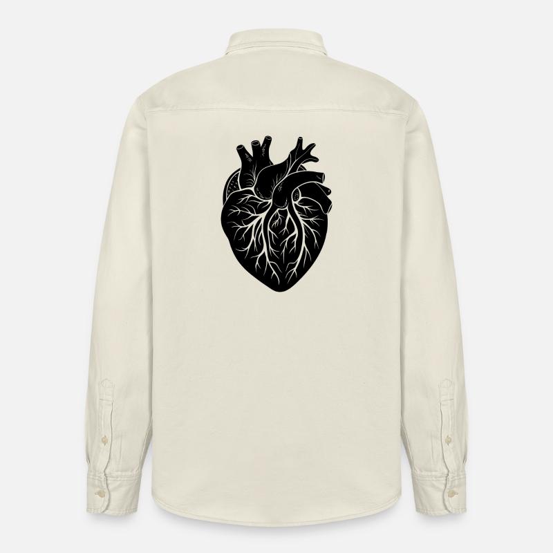 anatomisches Herz - Relaxed Fit Unisex Organic Hemd von Stanley/Stella - Natur