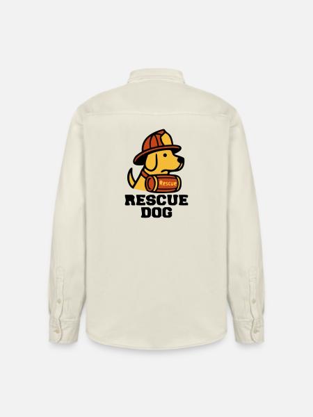 Fire Dog Rescue Dog Logo - Relaxed Fit Unisex Organic Shirt by Stanley/Stella - soft Ecru