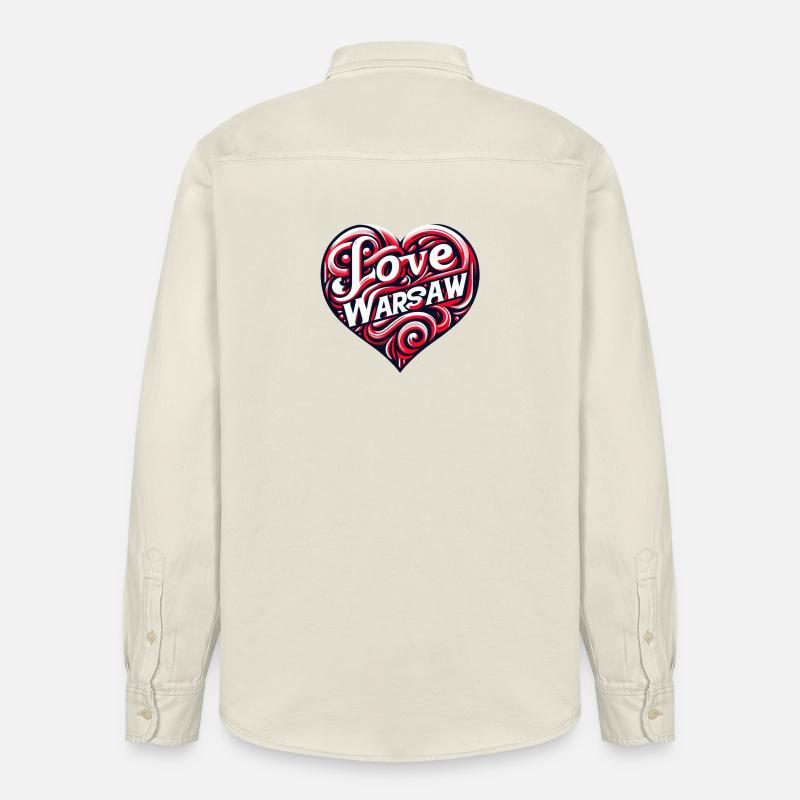 Varsovie, j’adore Varsovie - Chemise unisexe coupe décontractée bio Stanley/Stella - écru doux