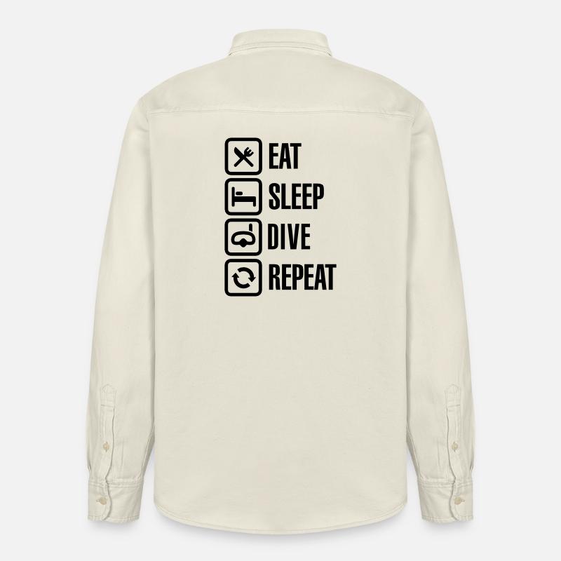 Eat Sleep Dive Repeat - Relaxed Fit Unisex Organic Hemd von Stanley/Stella - Natur
