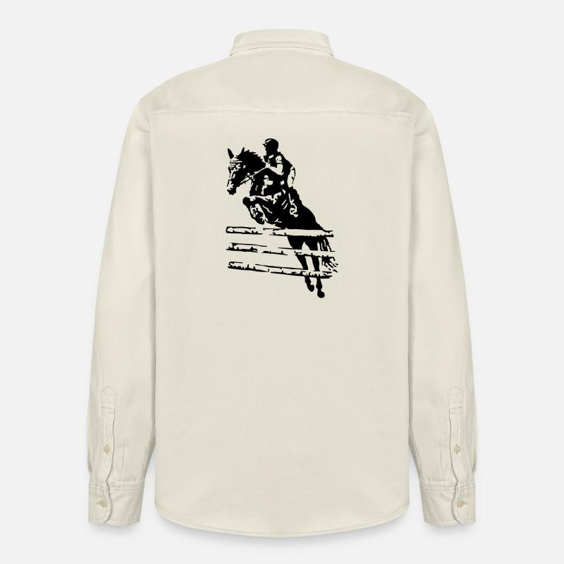 Cavalier de saut d’obstacles - Chemise unisexe coupe décontractée bio Stanley/Stella - écru doux