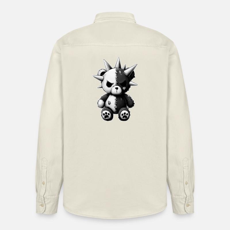 Split Skull Plüschbär Punk - Relaxed Fit Unisex Organic Hemd von Stanley/Stella - Natur