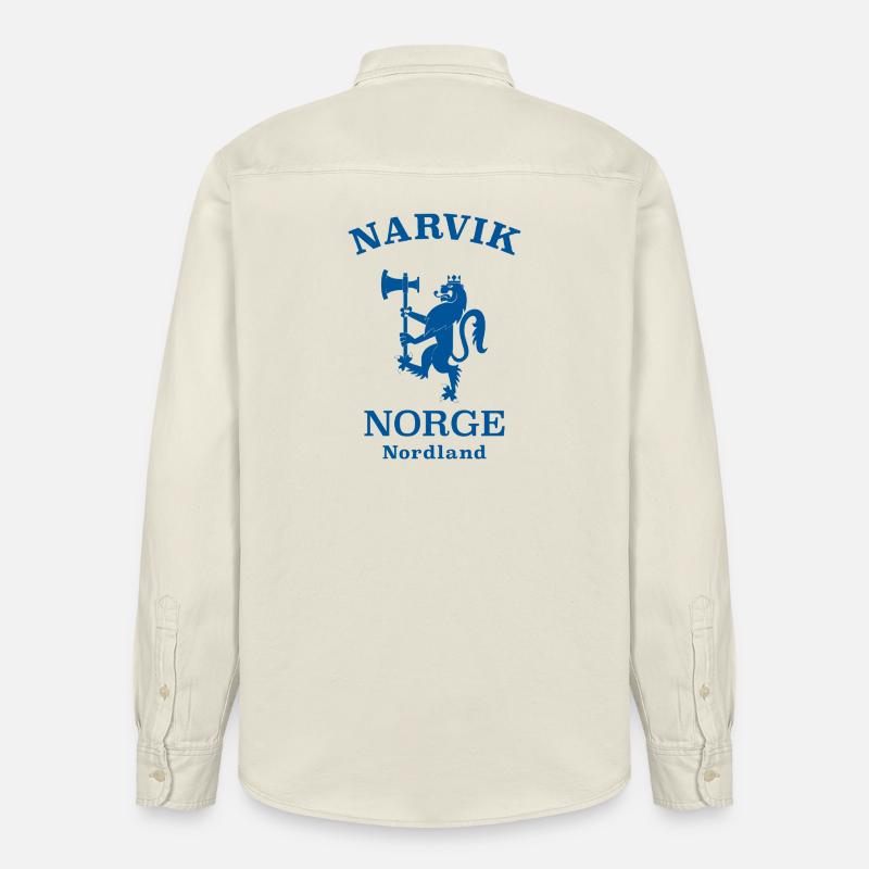 Narvik Norway Norwegen - Relaxed Fit Unisex Organic Hemd von Stanley/Stella - Natur