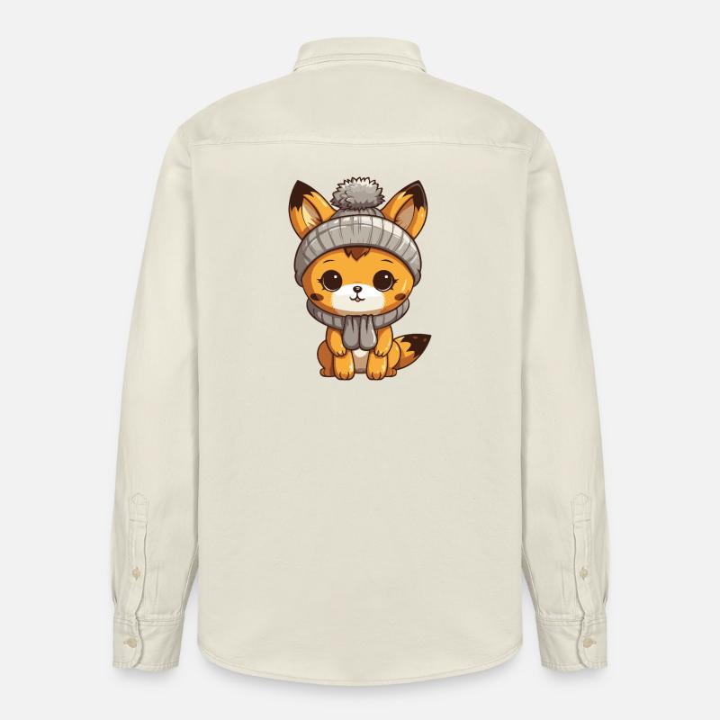 Bande dessinée d’hiver Fox - Chemise unisexe coupe décontractée bio Stanley/Stella - écru doux