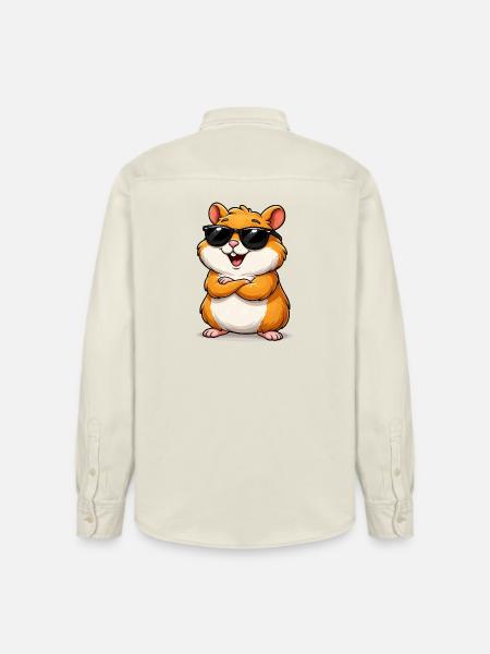 Confident hamster with sunglasses - Relaxed Fit Unisex Organic Shirt by Stanley/Stella - soft Ecru
