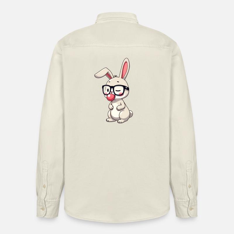 Chewing-gum de lapin - Chemise unisexe coupe décontractée bio Stanley/Stella - écru doux