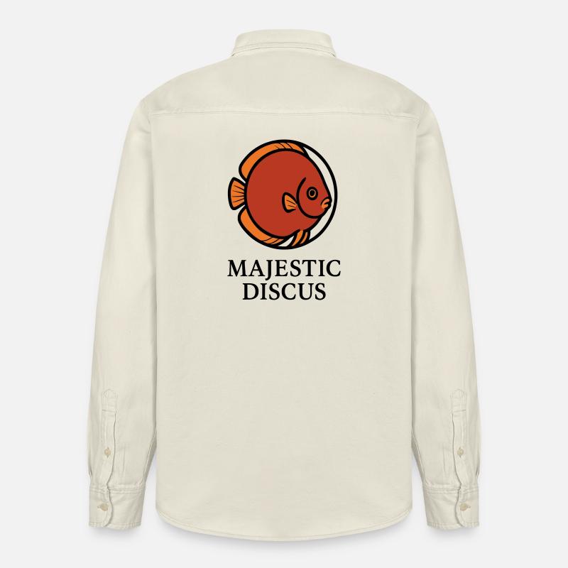 Logo Majestueux Poisson Discus Circulaire - Chemise unisexe coupe décontractée bio Stanley/Stella - écru doux