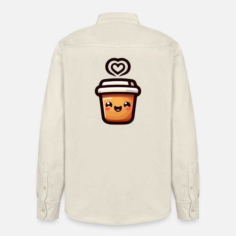 Caffeine Cutie : le joyeux Java - Chemise unisexe coupe décontractée bio Stanley/Stella - écru doux