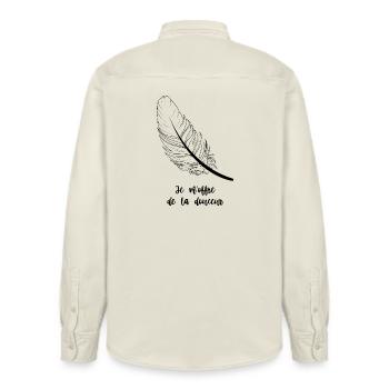 Ich gönne mir Sanftheit - Relaxed Fit Unisex Organic Hemd von Stanley/Stella - Natur - Hinten - AI Model Male 178 light (178cm)