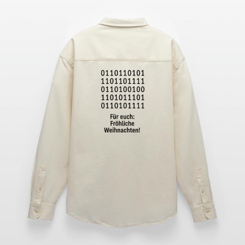 Christmas Code Binary Pattern Relaxed Fit Unisex Organic Shirt by Stanley/Stella