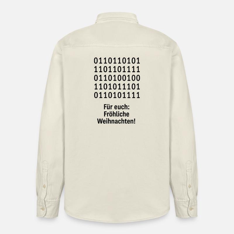 Weihnachtscode Binärmuster - Relaxed Fit Unisex Organic Hemd von Stanley/Stella - Natur