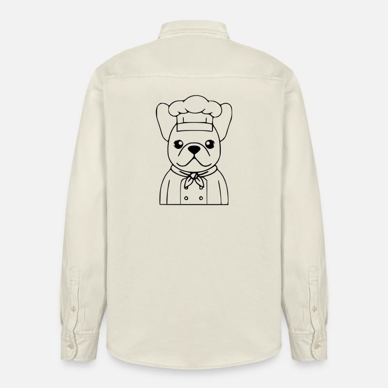 Frenchie Koch Bäcker Outline - Relaxed Fit Unisex Organic Hemd von Stanley/Stella - Natur
