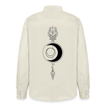 Moon with Arrow Goddess Diana Moon Goddess - Relaxed Fit Unisex Organic Shirt by Stanley/Stella - soft Ecru - Back - AI Model Male 178 light (178cm)