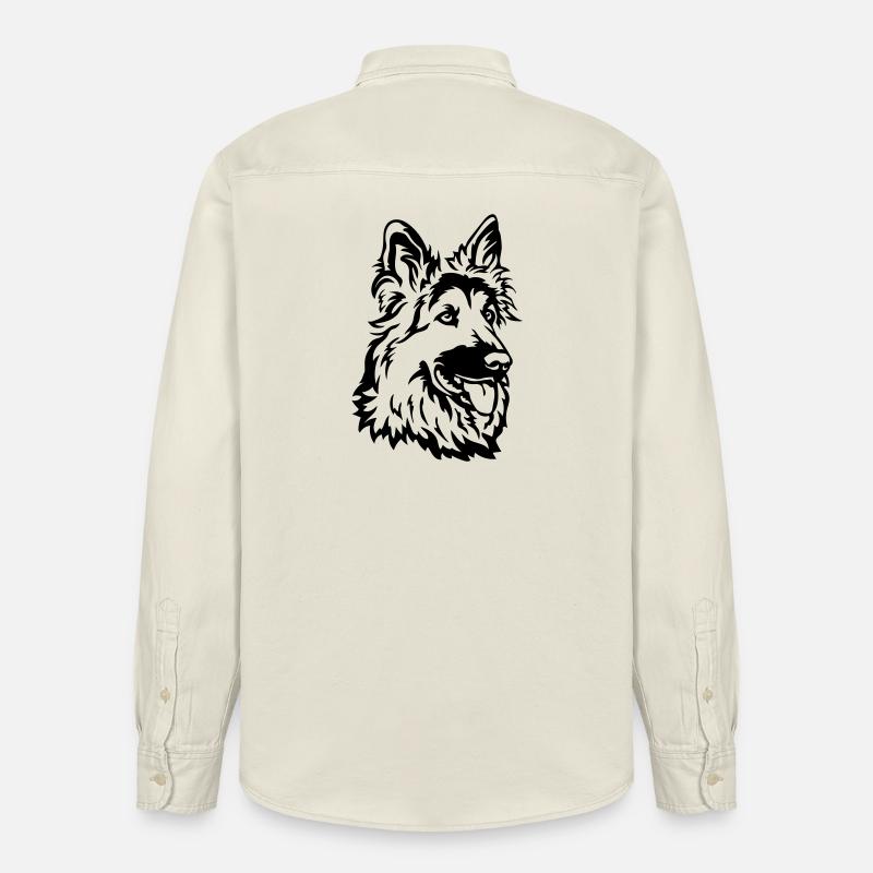 Deutscher Schäferhund Kopf - Relaxed Fit Unisex Organic Hemd von Stanley/Stella - Natur