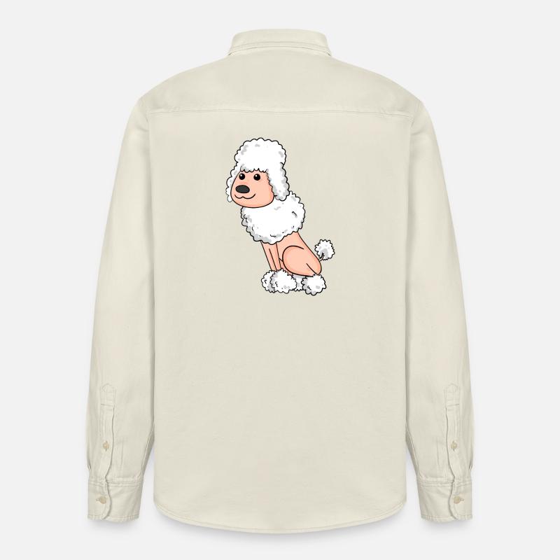 Caniche blanc - Chemise unisexe coupe décontractée bio Stanley/Stella - écru doux