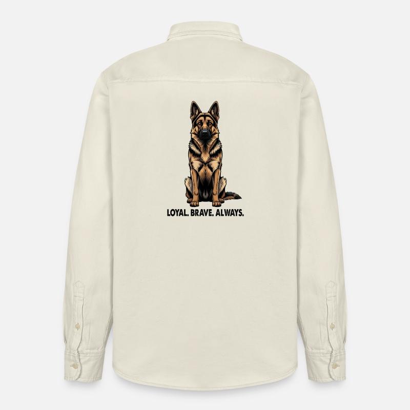 Deutscher Schäferhund Loyal Brave Always - Relaxed Fit Unisex Organic Hemd von Stanley/Stella - Natur
