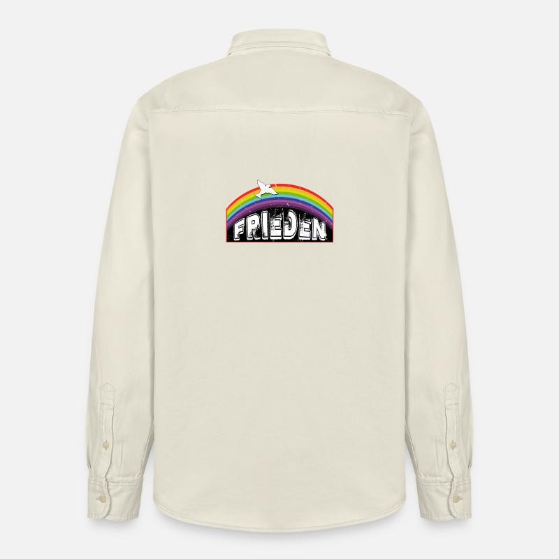 RAINBOW Regenbogen FRIEDEN - Relaxed Fit Unisex Organic Hemd von Stanley/Stella - Natur