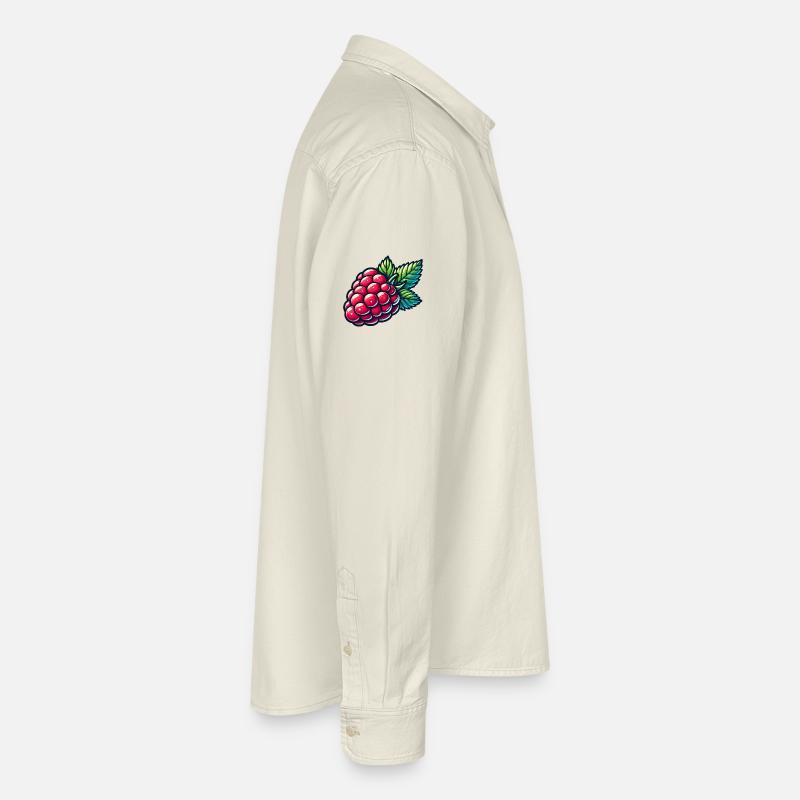 Himbeere anschaulich illustriert Relaxed Fit Unisex Organic Hemd von Stanley/Stella