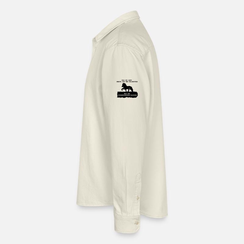 Spruch 3 mit Pferd 1 schwarz - Relaxed Fit Unisex Organic Hemd von Stanley/Stella - Natur