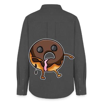 Zombie Donut - Women's Oxford Shirt - anthracite - Back - AI Model Female 172 light (172cm)