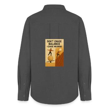 Equilibrium Search for Meaning - Women's Oxford Shirt - anthracite - Back - AI Model Female 172 light (172cm)