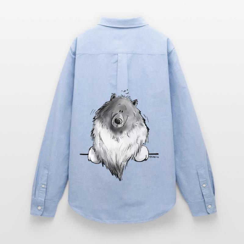 Funny Wolfsspitz I Comic Dog Gift Women's Oxford Shirt