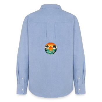 Endless Summer: Sea, Sun & Vibes - Women's Oxford Shirt - carolina blue - Back - AI Model Female 172 light (172cm)