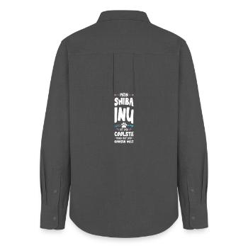 shiba inu hund spruch - Frauen Oxford Hemd - Anthrazit - Hinten - AI Model Female 172 light (172cm)